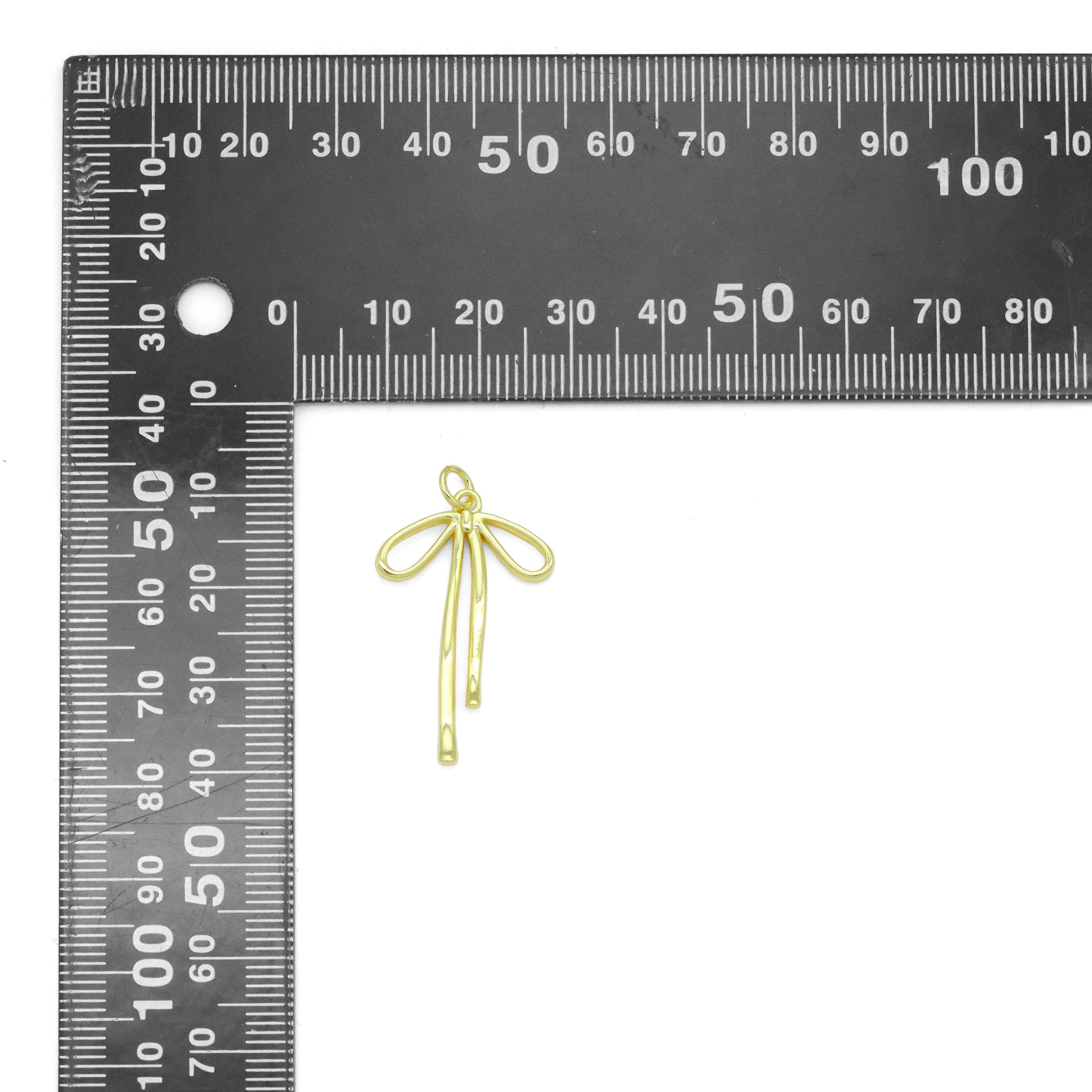 BestBeads&Beyond – Engroshandel Vedhæng/charm – Guld Bowknot Shape Charm vedhæng, Sku #LK10522