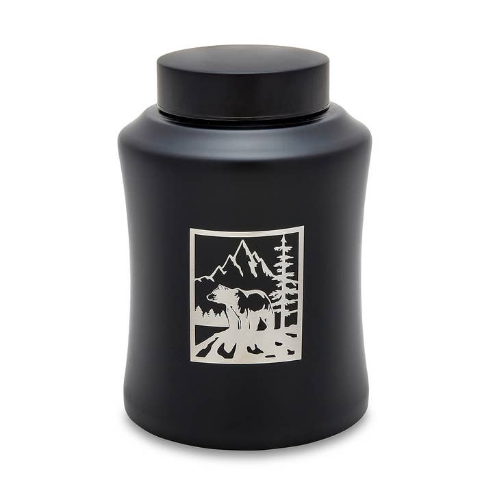 Stainless Steel Black Bear Adult Urn for wholesale by Raj Urns