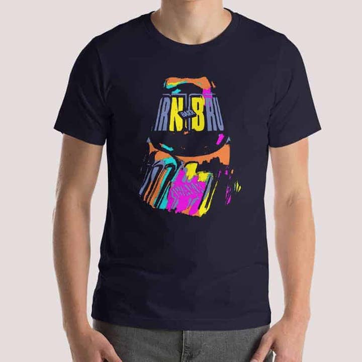 Gillian Kyle – wholesale Screen printed t-shirt – unisex – IRN-BRU Pop! Unisex T-shirt - navy1