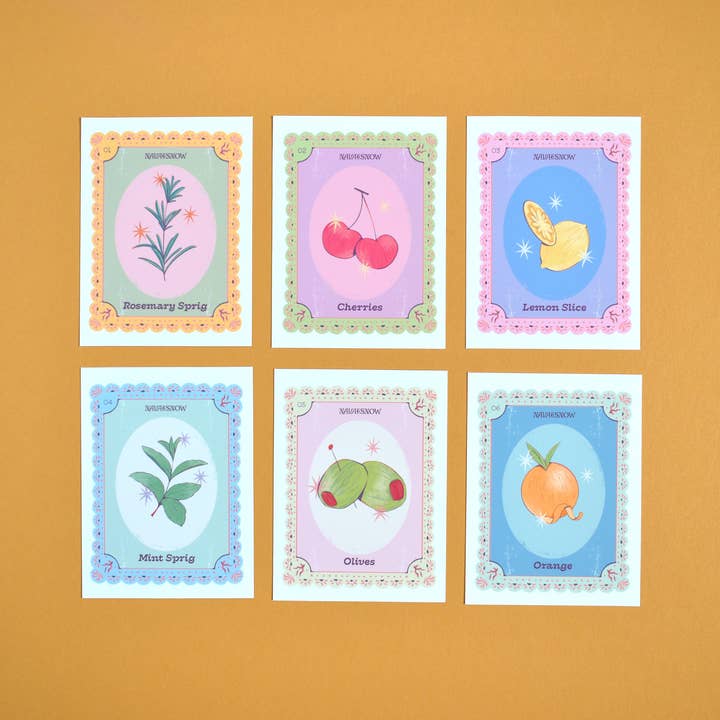 Mystery Cocktail Garnish Mini Art Print for wholesale by Nava and Snow