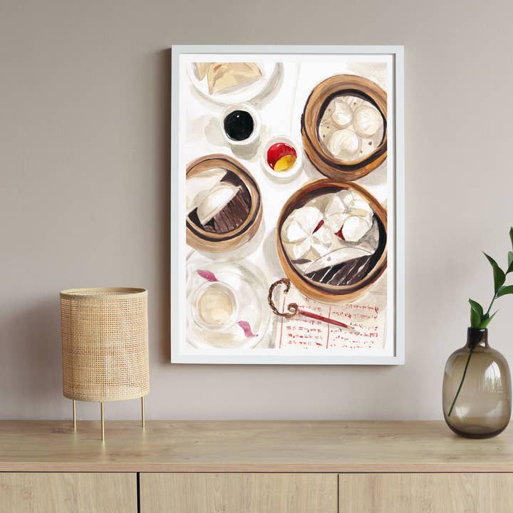 Medjool Studio Art Print Shop - Venta al por mayor Ilustración - Impresión artística de dim sum de Hong Kong - Ilustración de comida asiática2