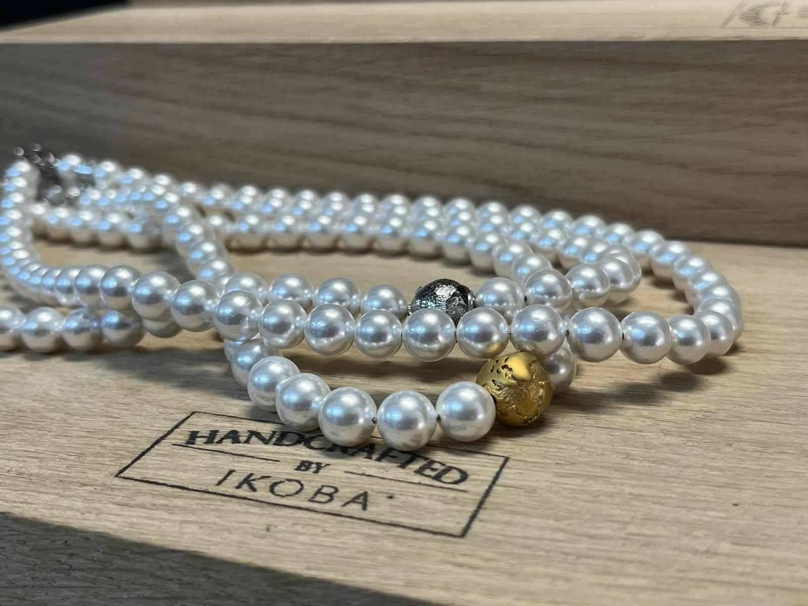 アクセサリー 22aw VTMNTS logo-print pearl necklace 22aw VTMNTS logo-print pearl necklace