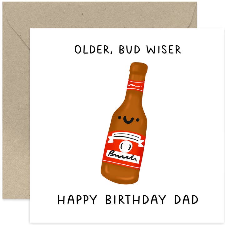 Older Bud Wiser Joke Card, carte pour lui, carte d'anniversaire pour homme pour la vente par Old English Company