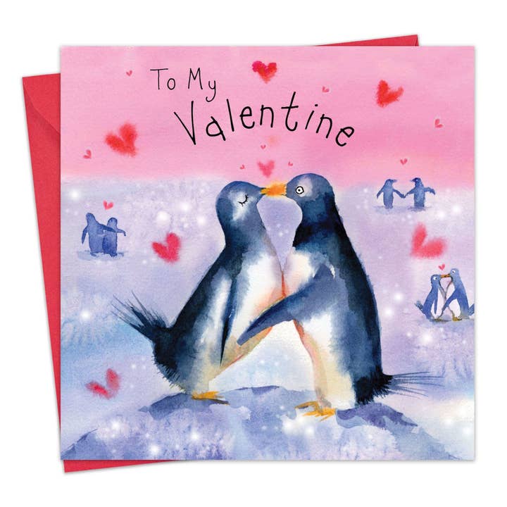 Carte de Saint-Valentin mignonne - Pingouins pour la vente par Twizler Ltd