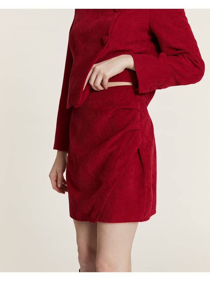 Pepaloves - Wholesale Skirt - Women's - FALDA MINI DE PANA ROJO2