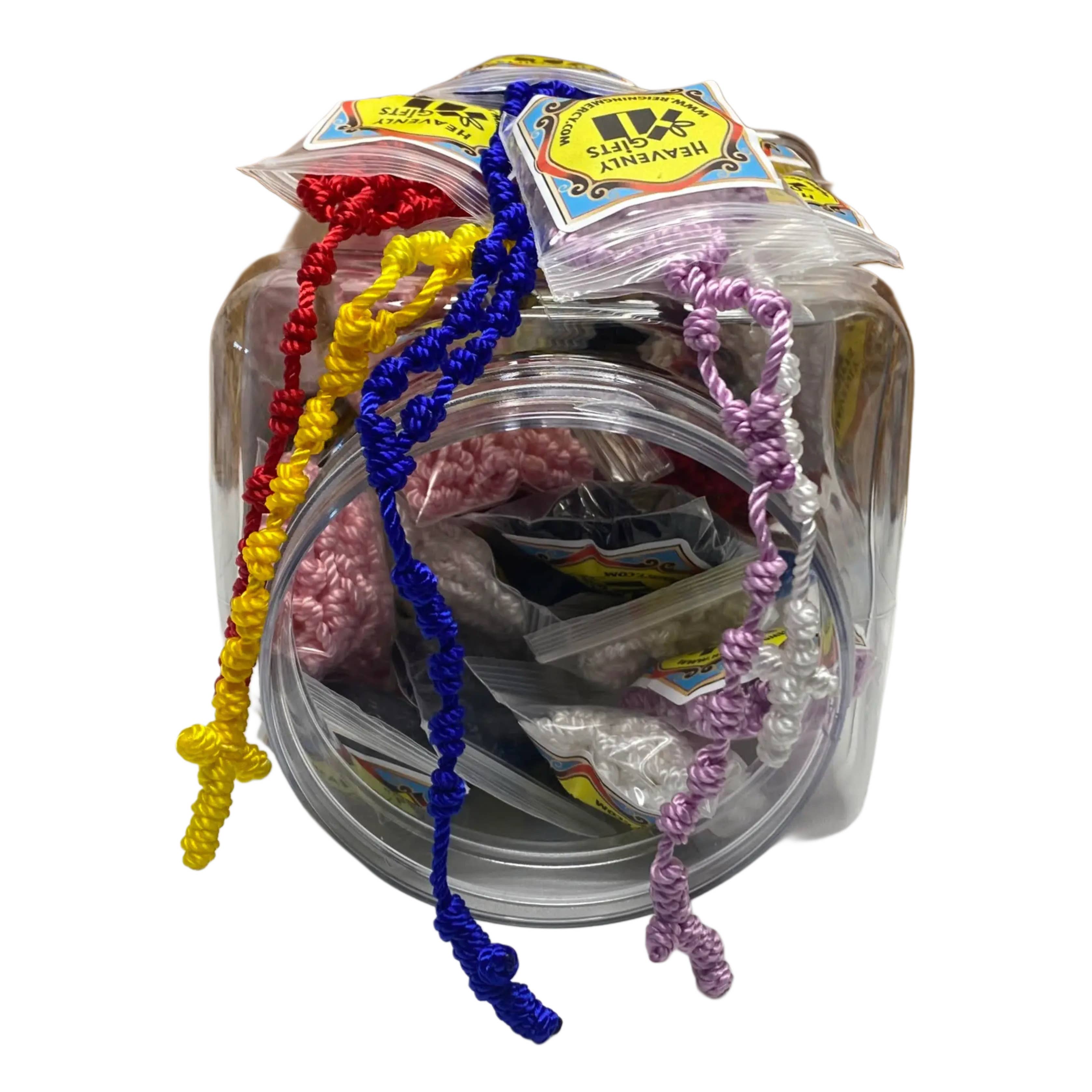 Oremus Mercy - Vendita all'ingrosso Vetrina per rivenditori - Accessori - Espositore con 48 rosari annodati colorati1