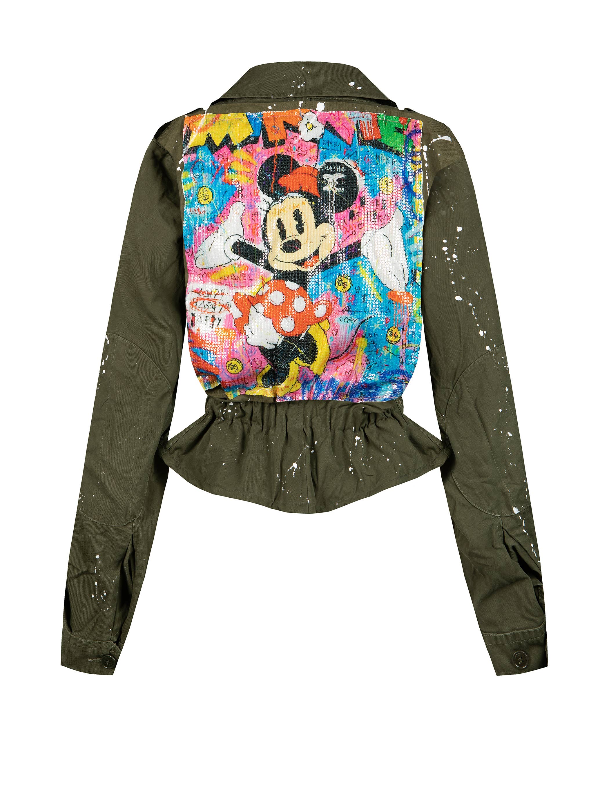 apiedinudinelparco - Vendita all'ingrosso Giacca - Donna - GIACCA MILITARE CROPPED COMICS PAILLETTES UP-CYCLED GLITTER
2