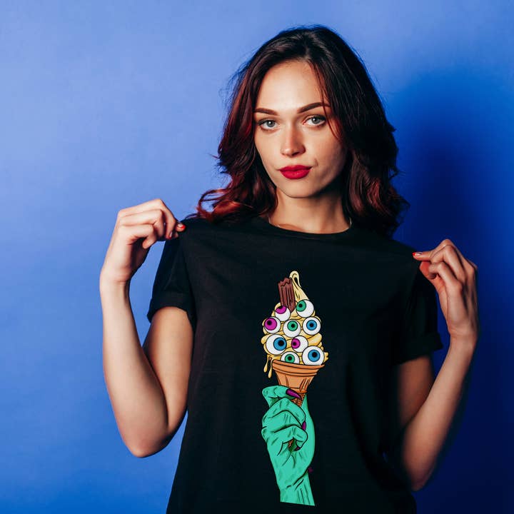 Hannah Kate Makes – wholesale T-shirt (graphic) – unisex – Eye Scream T-shirt - Black - Ice Cream - 100% Cotton9