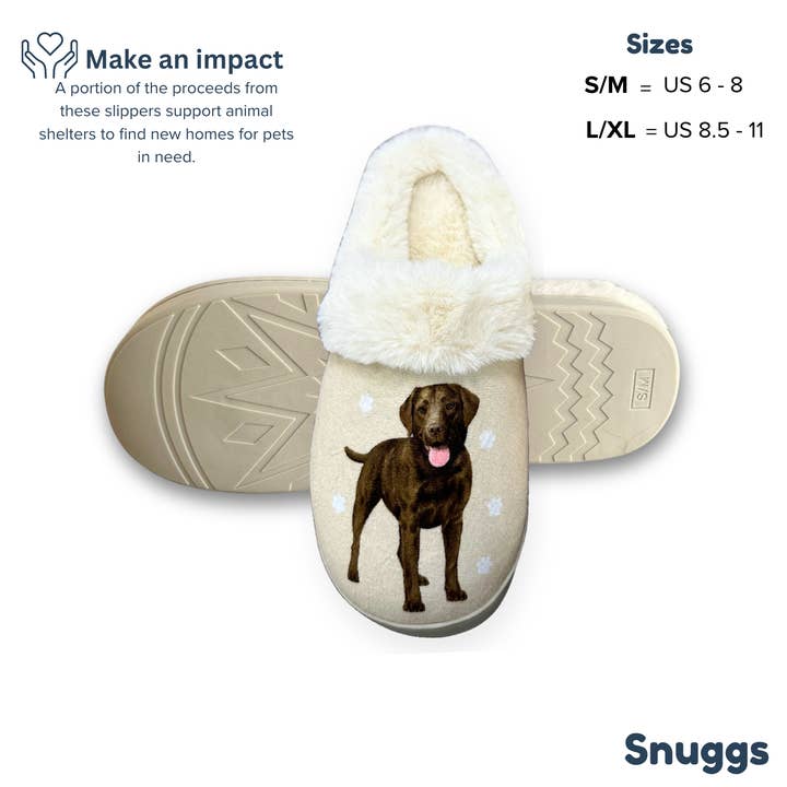 E&S Pets – wholesale Slippers – Unisex – Labrador Chocolate Snuggs Slipper - Comfy - Pet lovers