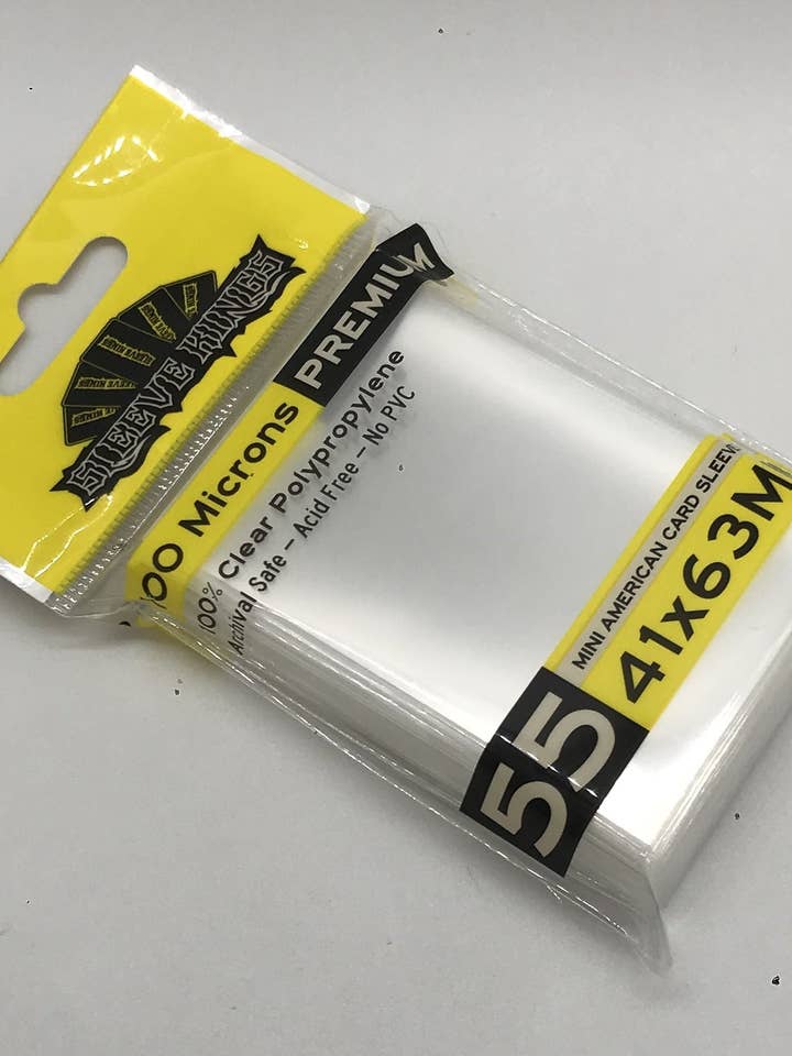 Premium SK Mini American Card Sleeves (41x63mm) -55 Pack, 100 Microns for wholesale by Mayday Games