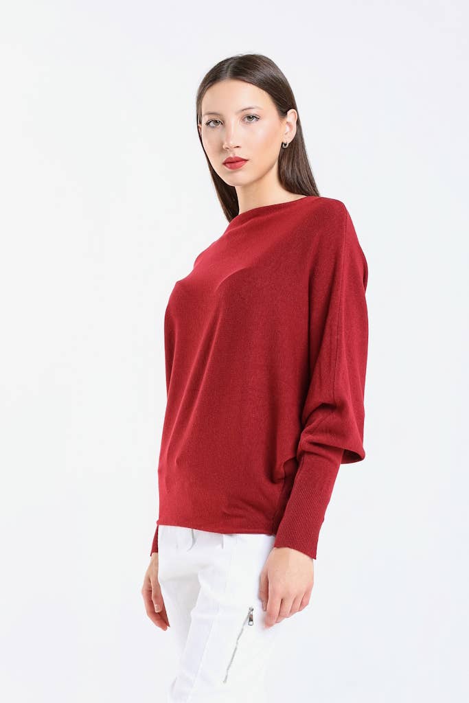 TINA Stephens Italy/Tees By Tina – Engroshandel Pullover - Dame – Mylah seriøst blød batwing sweater (BLS413)65