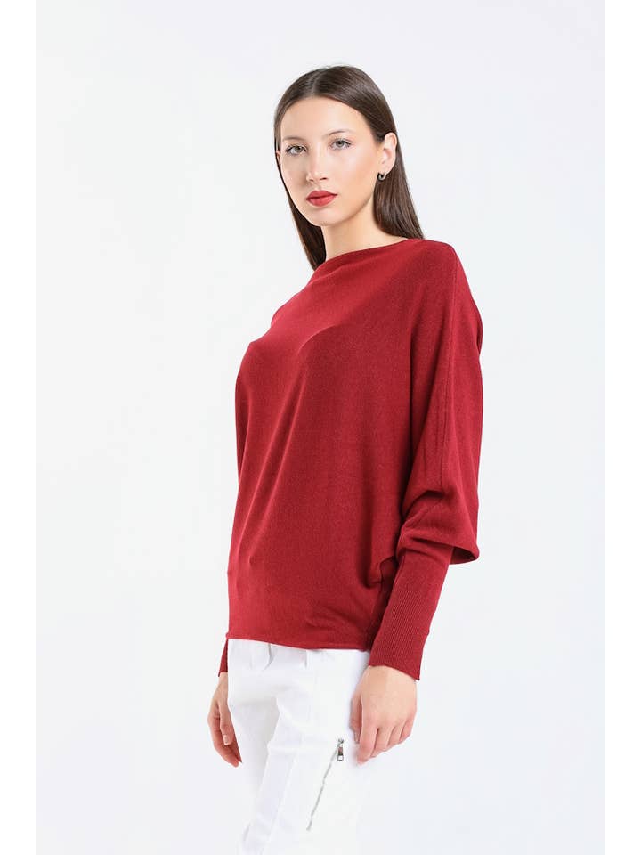 TINA Stephens Italy/Tees By Tina – Großhandel Strickpullover – Damen – Mylah Seriously Weicher Fledermaus-Pullover (BLS413)65