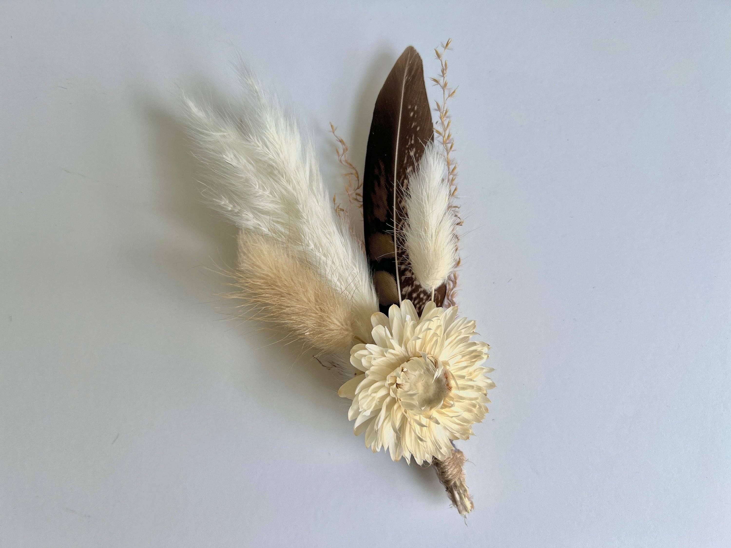 Withered Whimsy - Wholesale Hat Accessory - Women's - Hat feathers - Strawflower and feather3