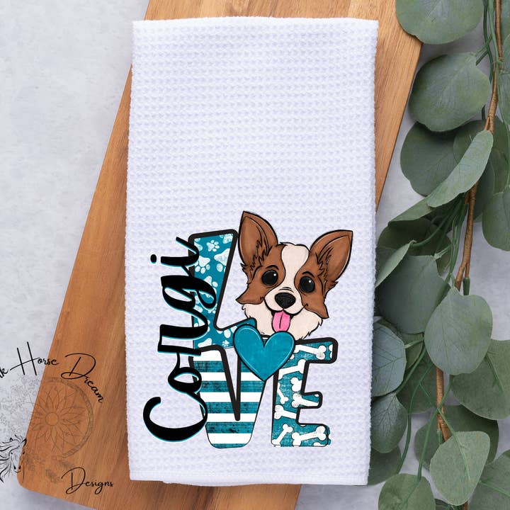 Amor de Corgi, Animal de Estimação de Desenho Animado, Amantes de Cães / Mão / Pano de Loiça por atacado de Dark Horse Dream Designs LLC