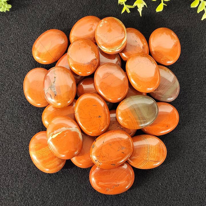 Red Jasper (0.5kg/1.1lbs) Palm Stones/Pillow Shape for wholesale by Meraki Gemstones