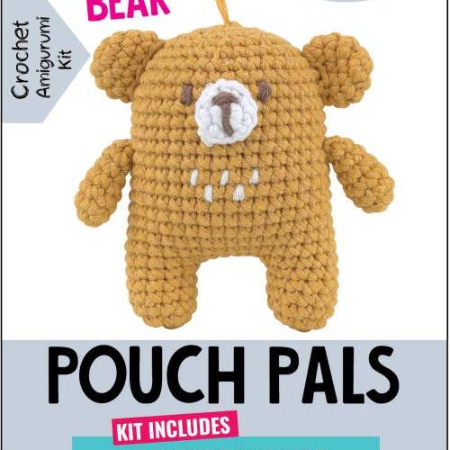 Creative World of Crafts - Wholesale Knitting/Crochet Supplies - Knitty Critters - Pouch Pals 3 - Bruno Bear
