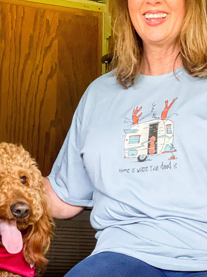 Home Is Where Your Dood Is T Shirt - Steel Blue for wholesale by DOOD MOOD CO.