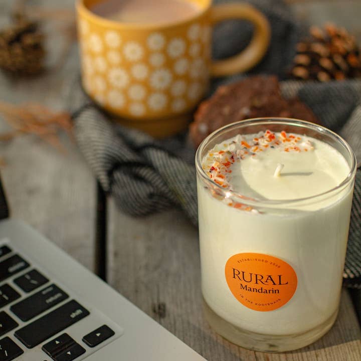 Mandarin Classic Glass Candle for wholesale by Rural Candles