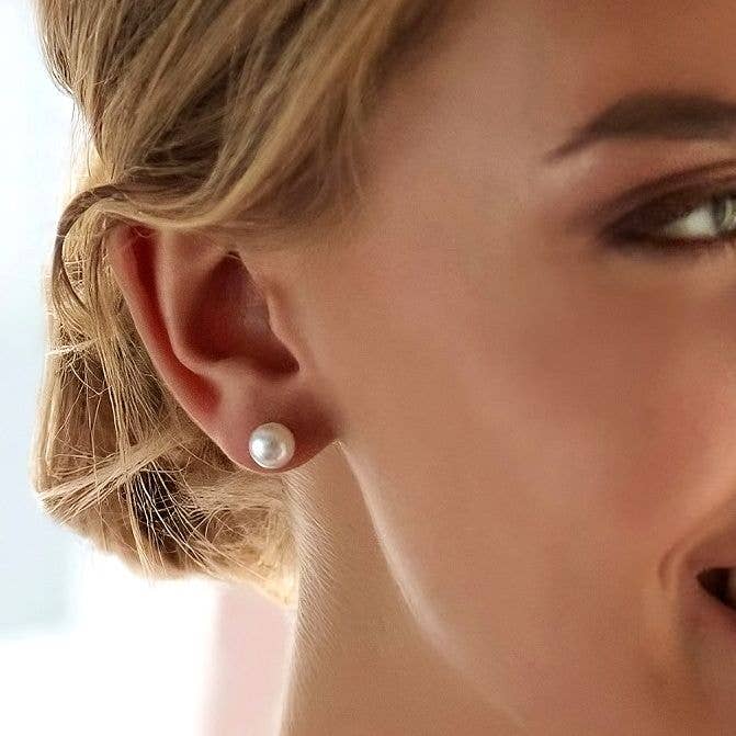Diacly - Wholesale Stud/Post Earrings - 12pk Solid Color Faux Pearls Round Stud Earrings