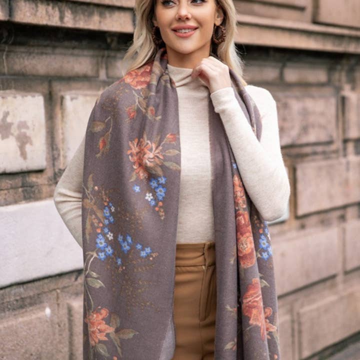 Funkyrel® Atzbranding Limited - Vendita all'ingrosso Sciarpa - Donna - Scarvii - Sciarpa e Scialle Invernale con Stampa Floreale Vintage3