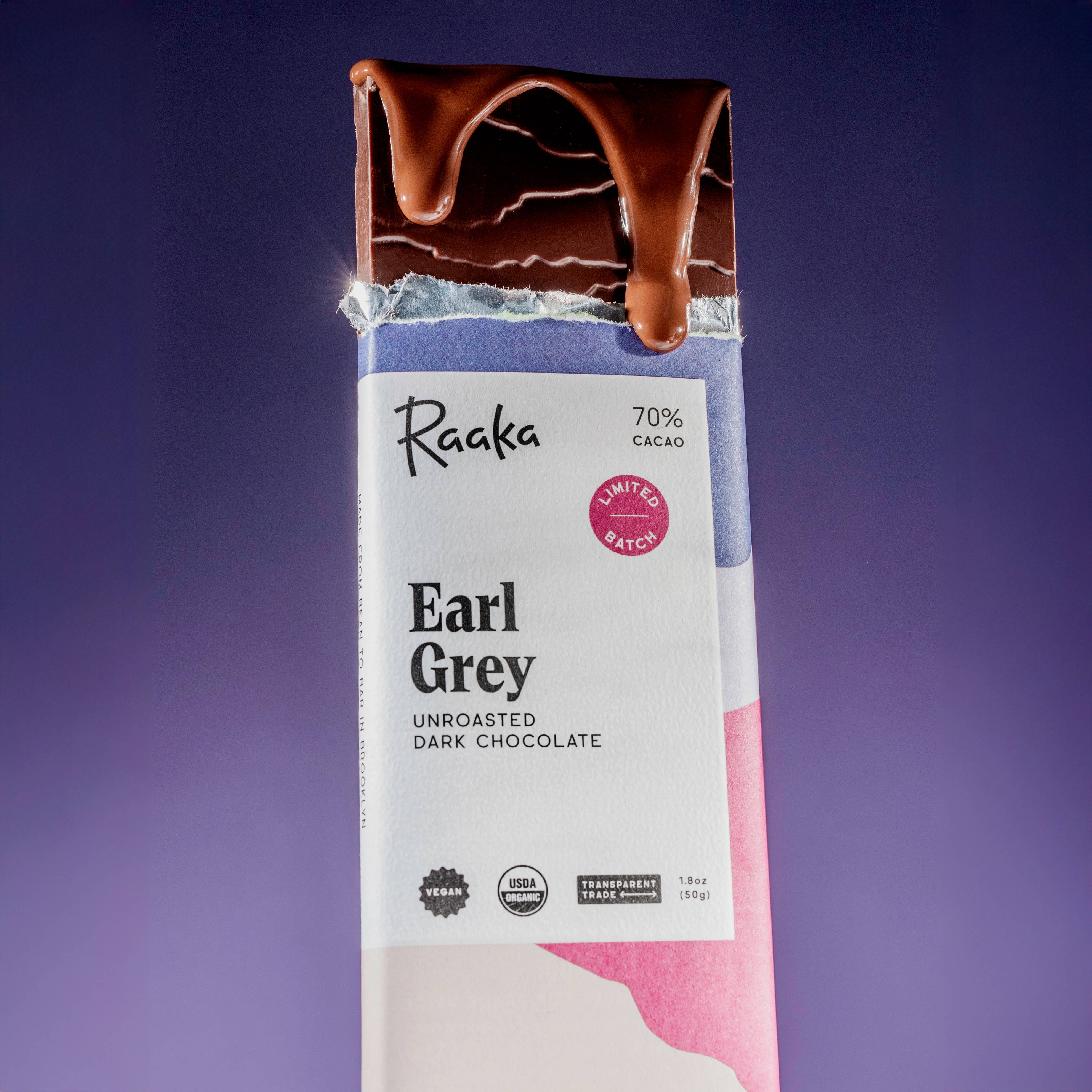 Raaka Chocolate - Wholesale Chocolate Bar - 68% Earl Grey Tea Chocolate - Spring Limited Batch2
