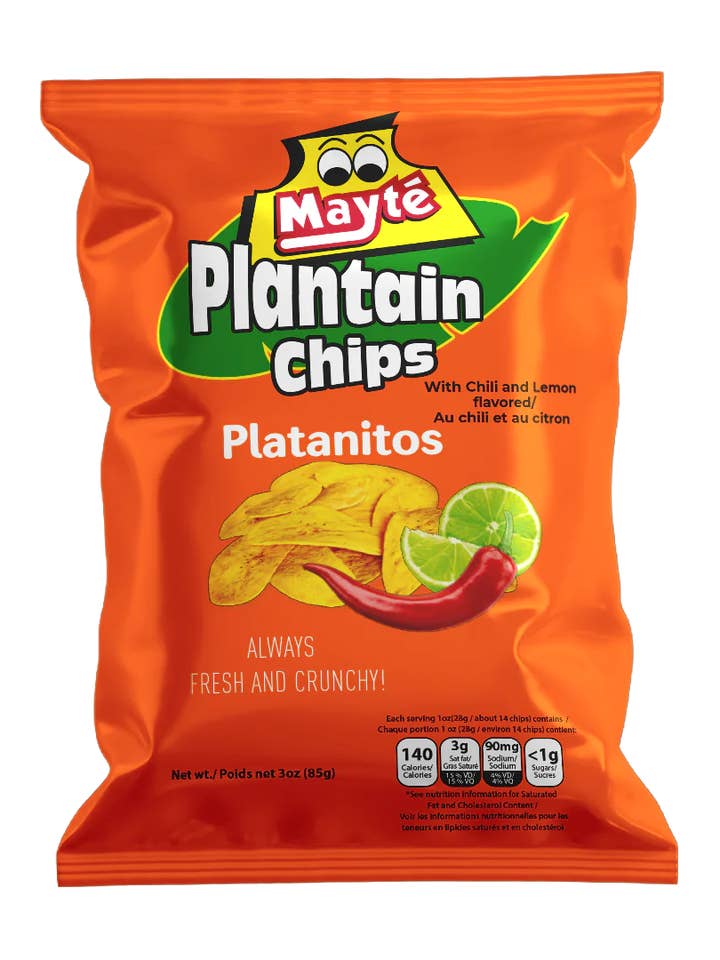 Chips de Plantain Mayté au Piment & Citron – Croquant Épicé et Acidulé | Sans OGM, Sans Gluten, Sac de 85 g pour la vente par Fiesta Snacks