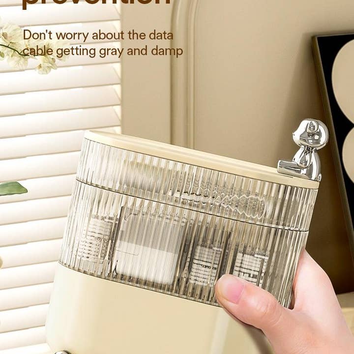 VIGOR - Wholesale Desk Organizer - Rotatable Organizer with 3 or 4-Layer, Electronic Accessories Case for Desk Drawer, Cord Storage Organizer for Headset, Charger, Data Cable(10 Pack)10