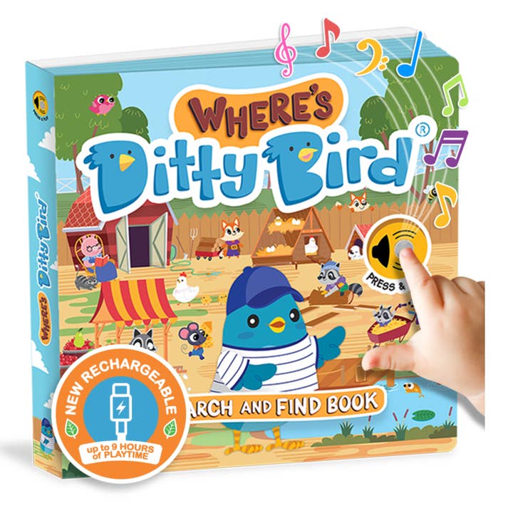 First Look and Find Activity Sound Book toddlers 1- 3 USB-C for wholesale by DITTY BIRD - UK