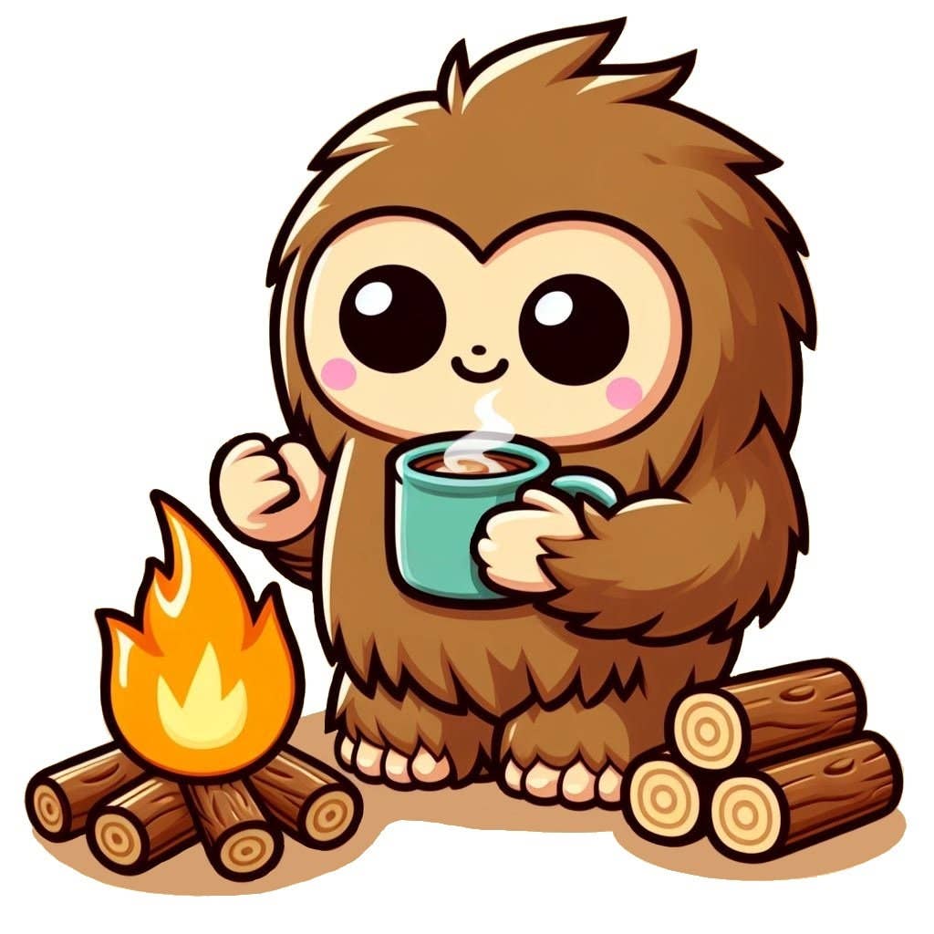 Mountain's Misfits - Wholesale Sticker - Bigfoot & Coffee Sticker3