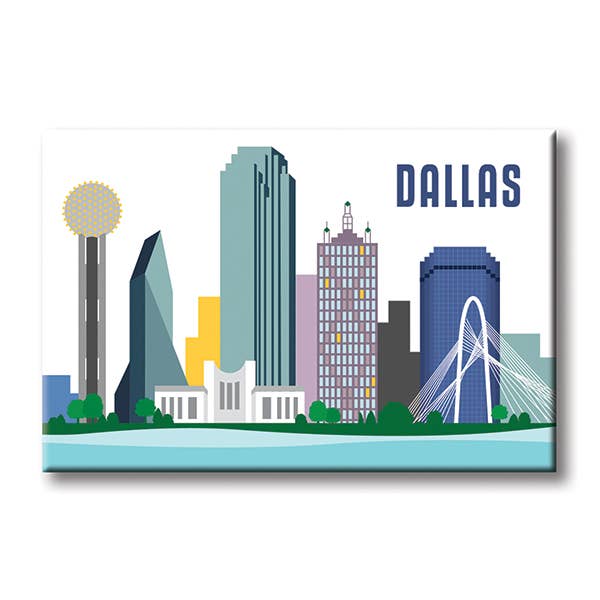 Dallas Texas Skyline Magnet for wholesale by THE FOUND