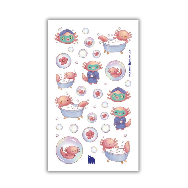 Relaxation Axolotl pour la vente par Four Bears Sticker Club