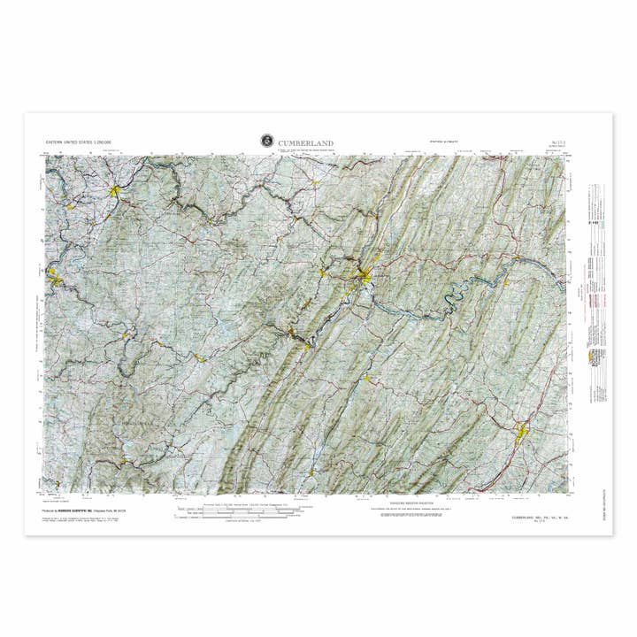 Cumberland, MD Raised Relief Map af Hubbard for engroshandel hos Map Shop