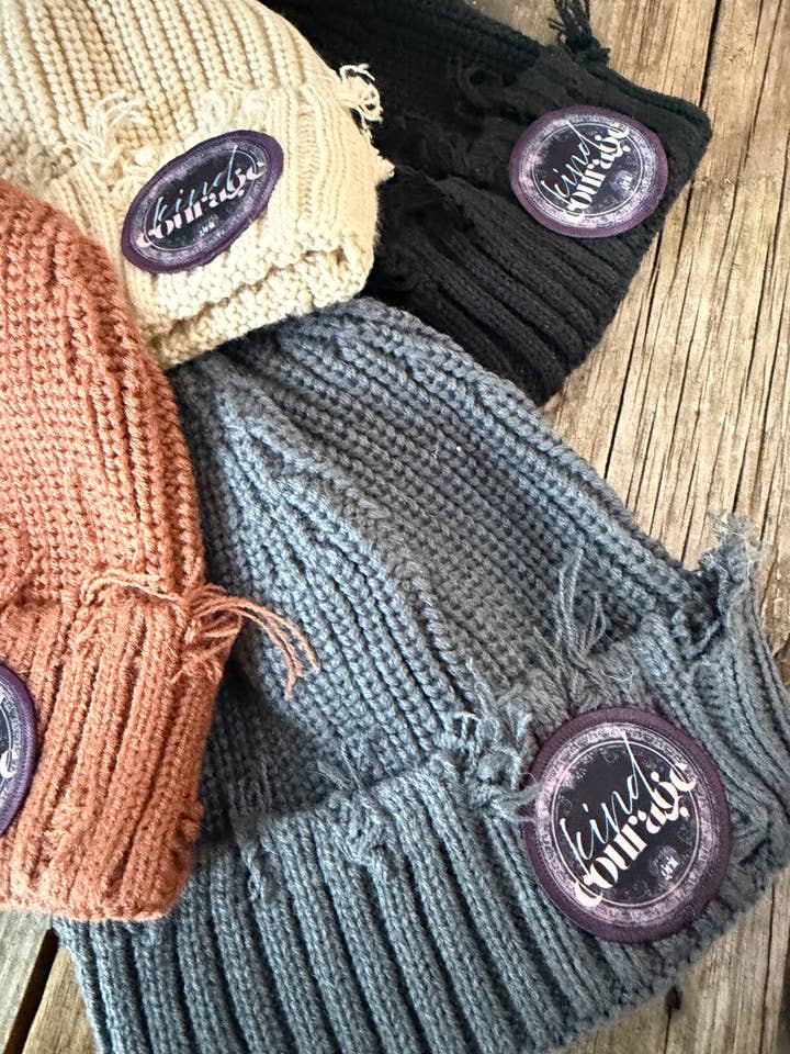 The Kind Courage Slouch Beanie for wholesale by Bohemian Grace - Grace & Grit