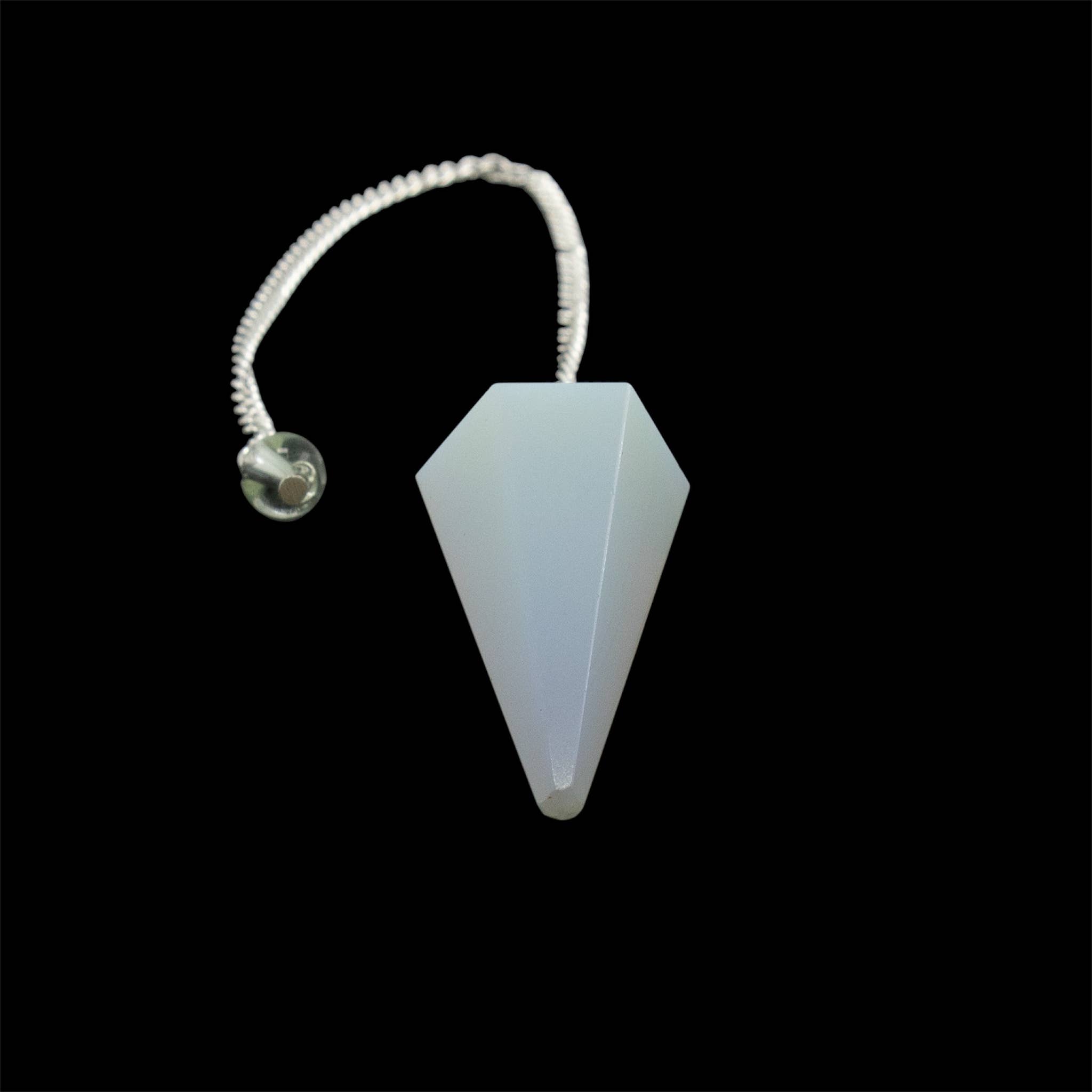 Quasar Gems USA – wholesale Meditationsprodukter – Opalit ädelstenspendel med kedja i silverfärg1