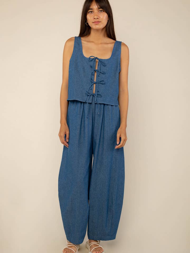 Denim Lantaarnbroek | Barrel Jeans met hoge taille voor wholesale door NLT