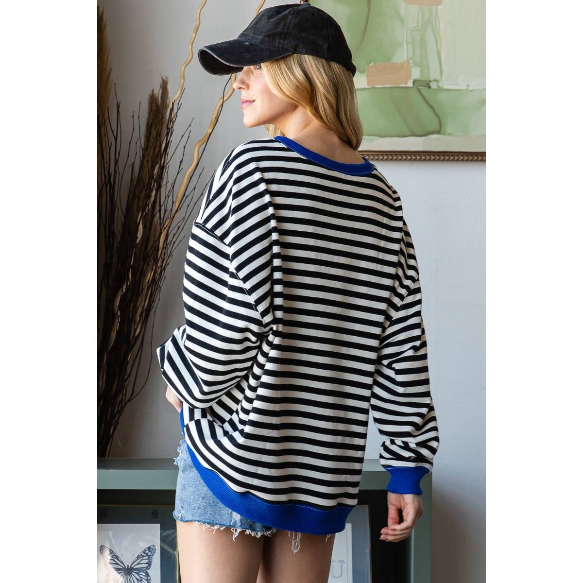 Veveret – Engroshandel Strikket top - Dame – Oversize stribet top13
