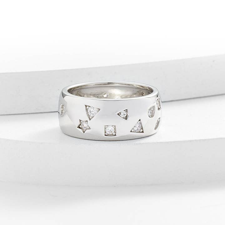 Kosa Jewels - Wholesale Multi-Stone Ring - Aileen Stars and Shapes Ring Band