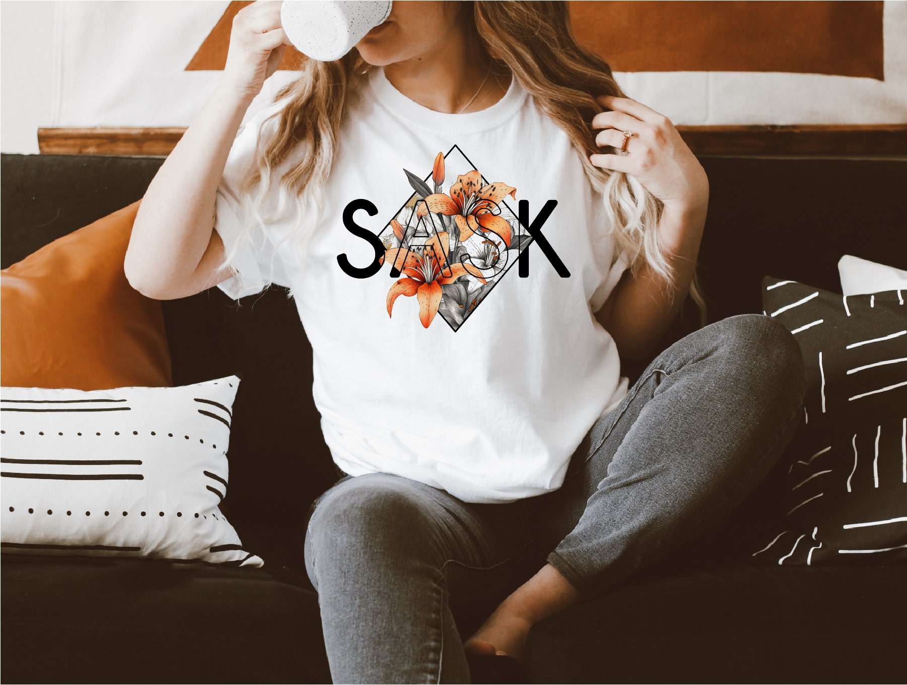 DIYxe - Wholesale Screen Printed T-Shirt - Women's - Sask Diamond Tshirt | Saskatchewan Apparel0