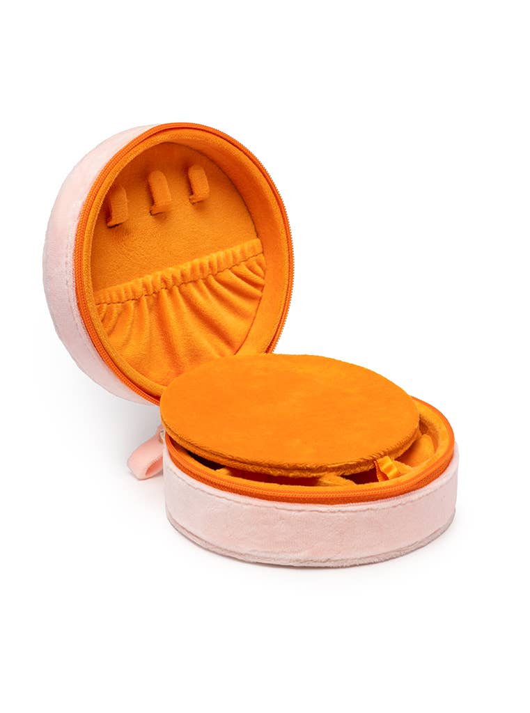 Living Royal - Wholesale Travel Container - Velvet Jewelry Zip Case / Organizer - Cowgirl Boots - Pink2