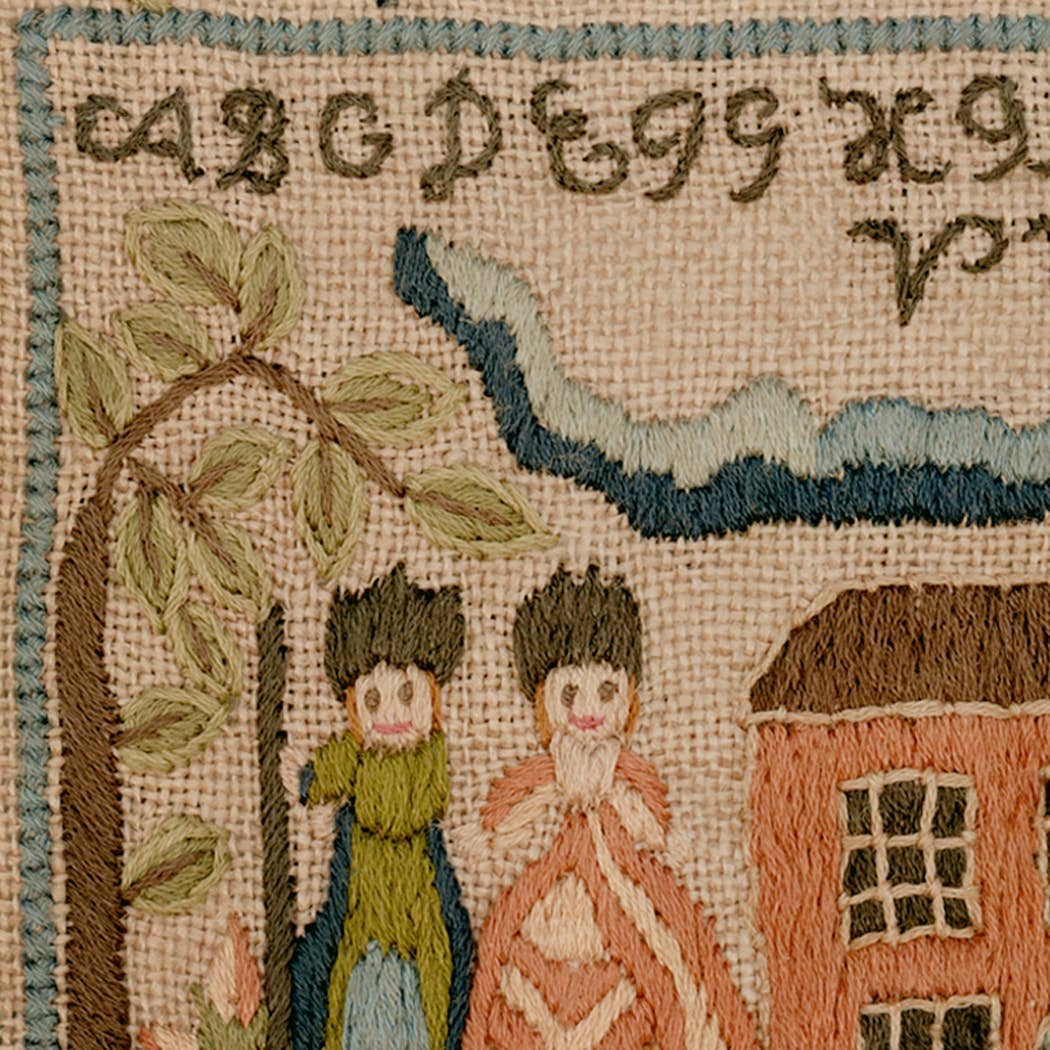 Madison Bay Co. - Historical Home Decor Reproductions – wholesale Konsttryck – Megan Ann 1770 broderiprint med nålmärkesmotiv1