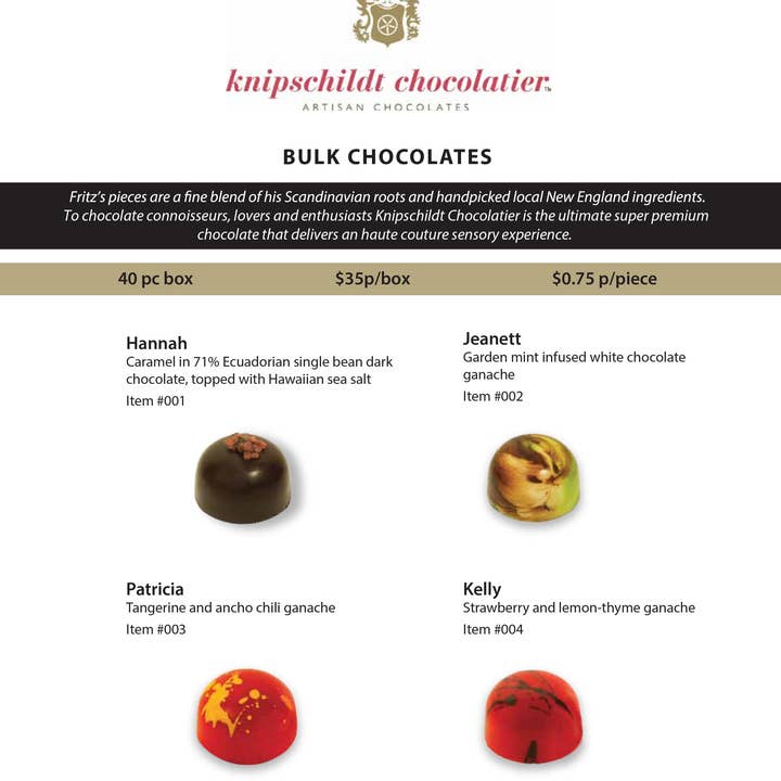Knipschildt Chocolatier - Wholesale Chocolate Box - 1lb (40pc) Bulk Bonbons
