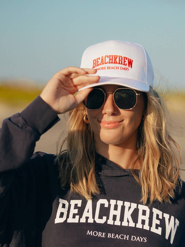 BEACHKREW VARSITY SIGNATURE HAT - WHITE for wholesale by Beach Krew