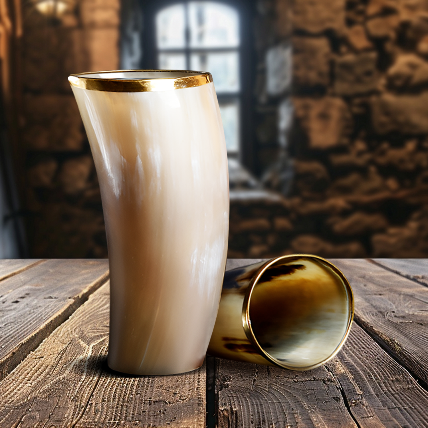 Handicrafts Home – Engroshandel Drikkeglas/kop – Viking Drikkebægre i Horn – Holder Op Til 300 ml, Metalisk Finish4