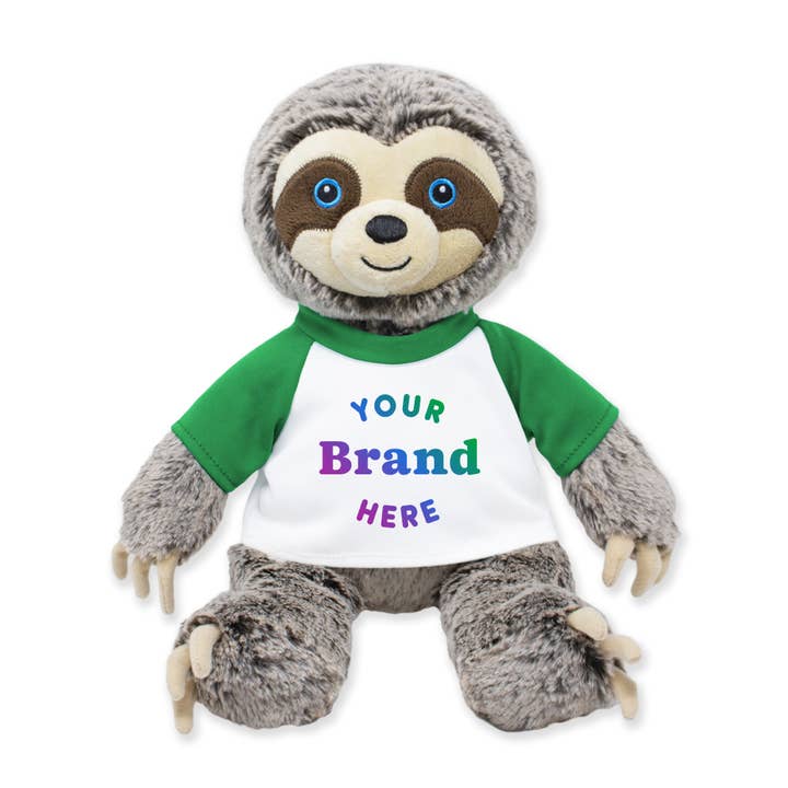 9" Customizable Plush Sloth for wholesale by Plushology® by RGU