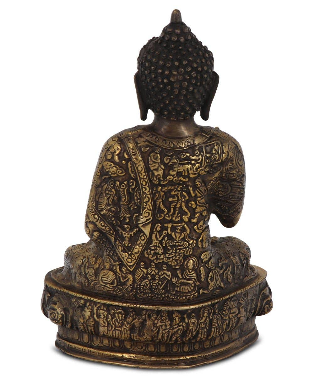 Buddha Groove - Vente Figurine décorative - Statue en laiton La vie complexe de Bouddha, 12 pouces de haut3