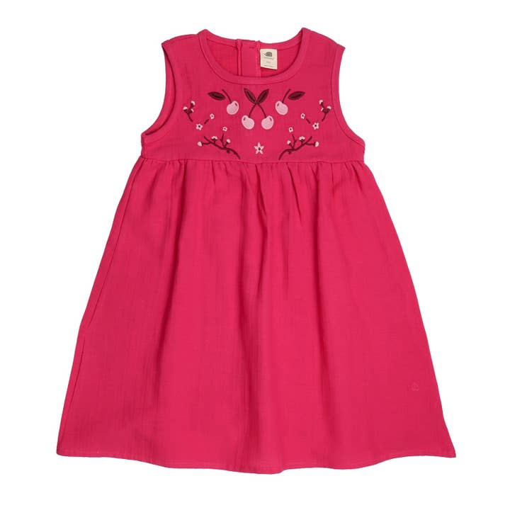 Vestido sem mangas carmim por atacado de walkiddy