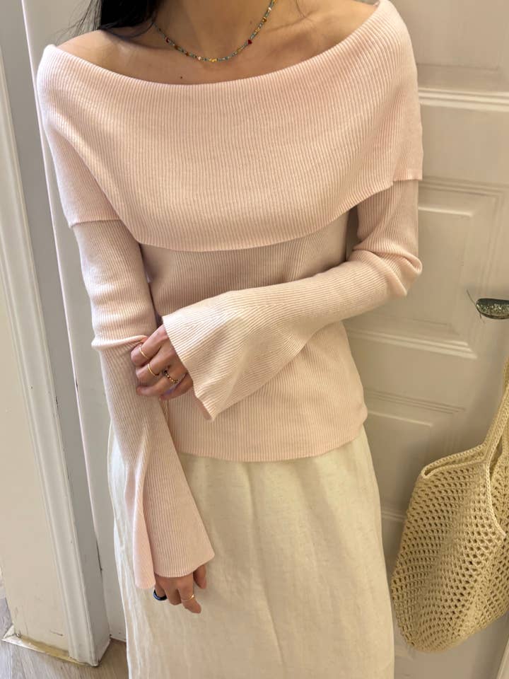 Langarm-Bardot-Pullover - 9005 für den Großhandel von CHOKLATE PARIS