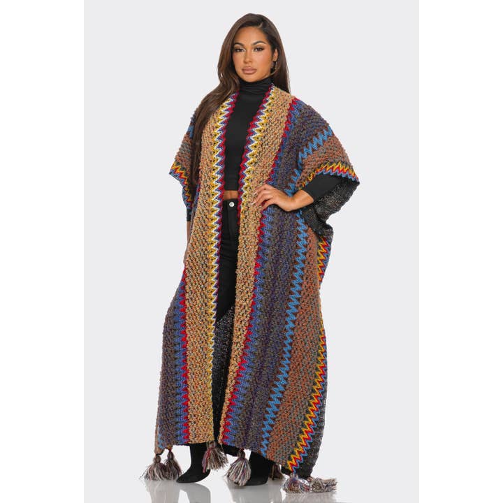 MULTI CARDIGAN KIMONO TASSEL for wholesale on Faire2