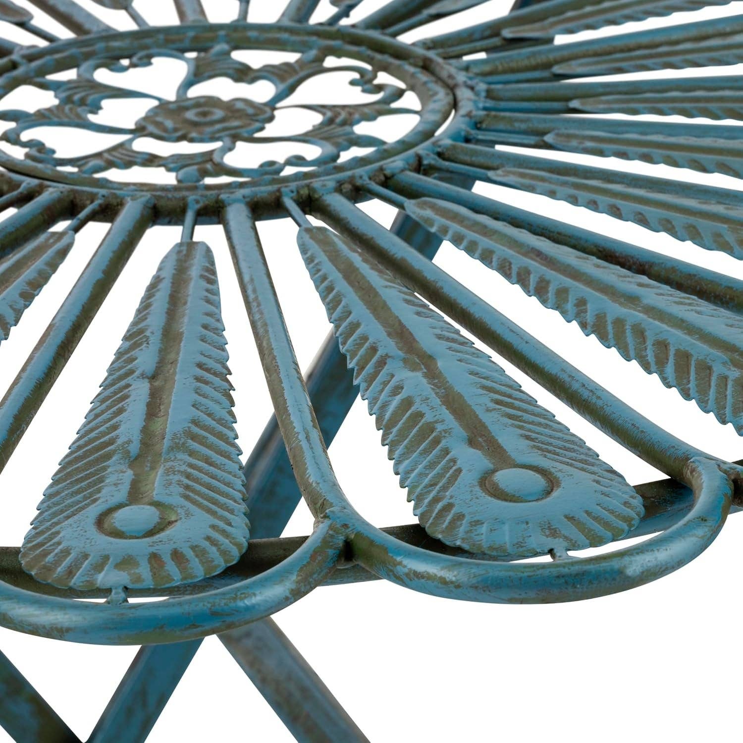 Peacock Bistro Set 3 Piece Light Blue Outdoor Patio Furniture for wholesale on Faire10