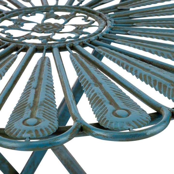 Peacock Bistro Set 3 Piece Light Blue Outdoor Patio Furniture for wholesale on Faire10